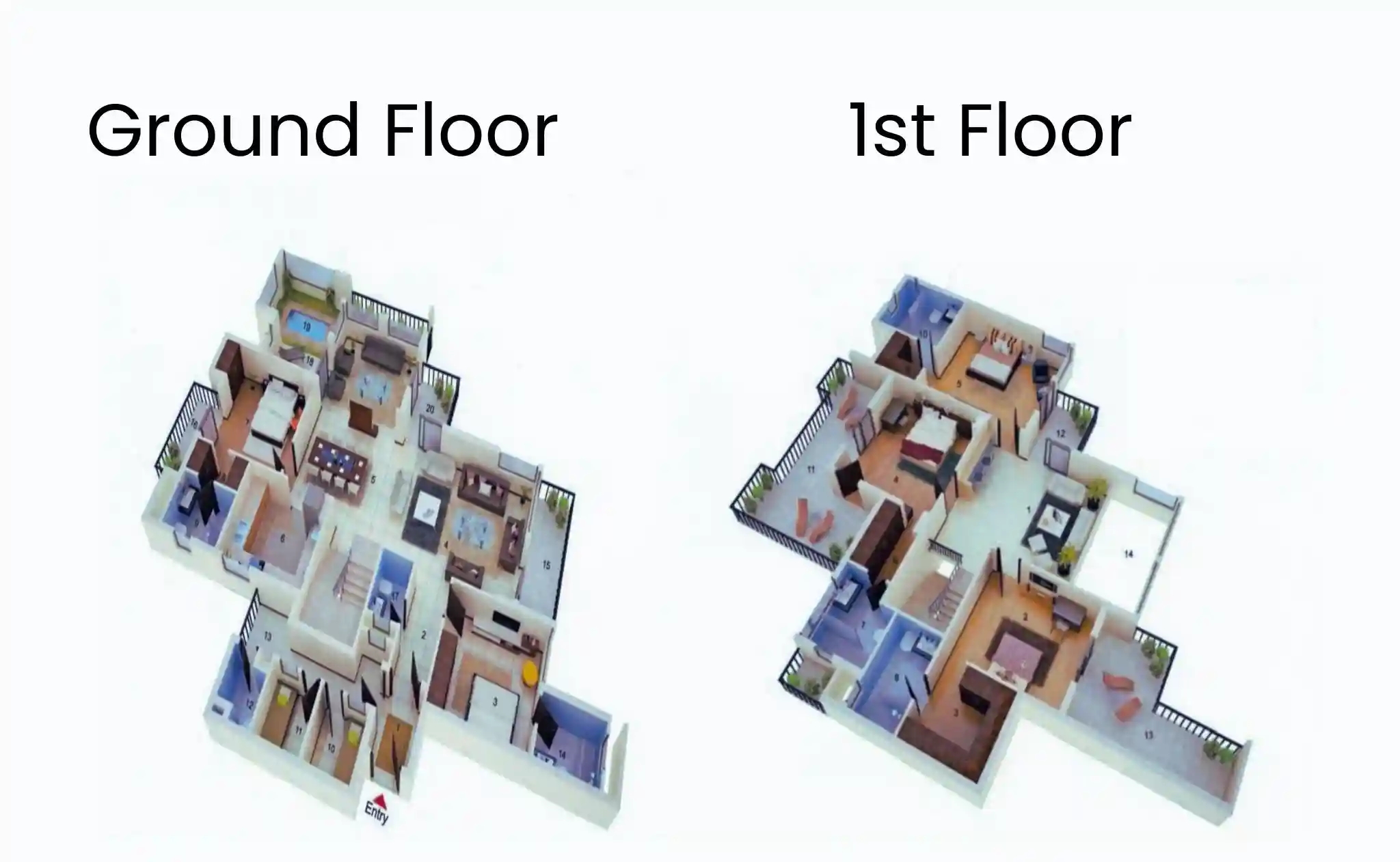 5 BHK Apartment + 5 Toilets
