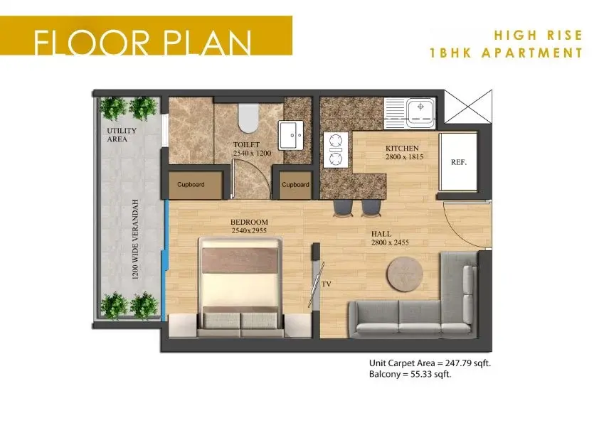 1 BHK Studio Apartment
