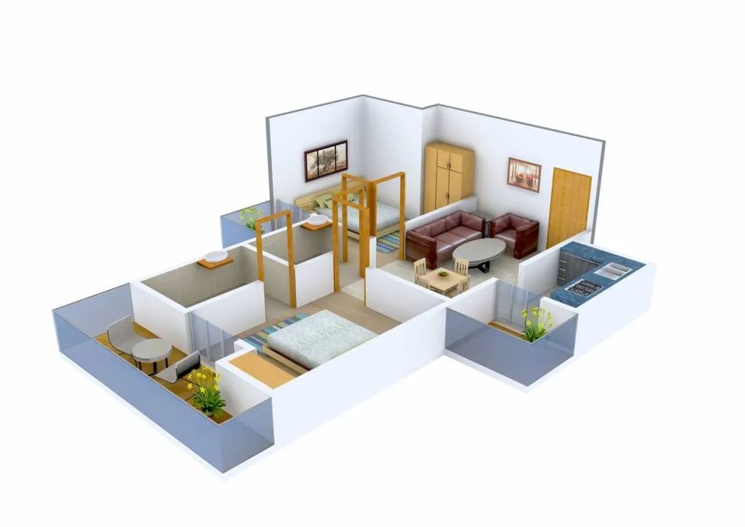 2 BHK Apartment + 2 Toilets