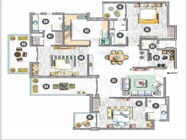 3 BHK Apartments + Utility