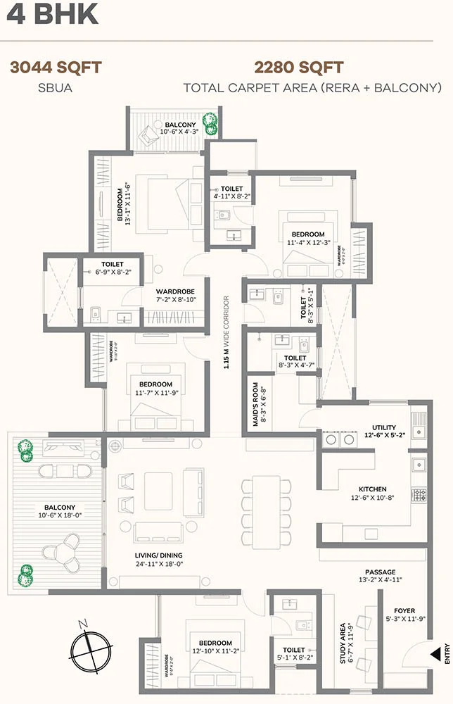 4 BHK Apartment