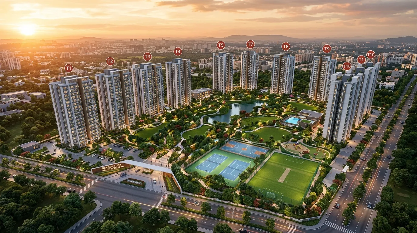 bharitya city garden hill flat