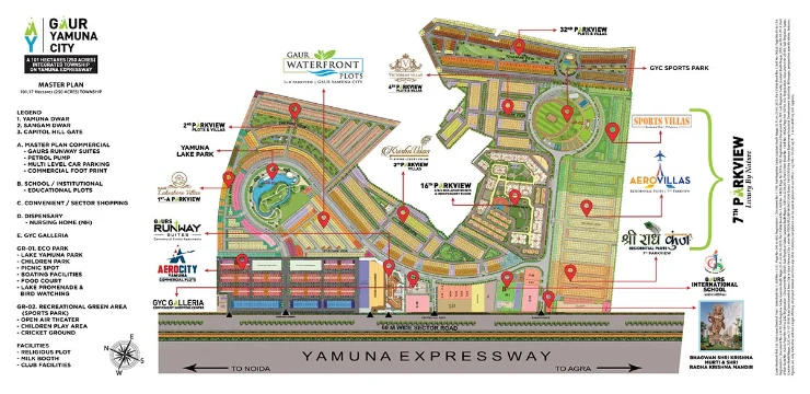 Gaur Yamuna City Plots Site Plan