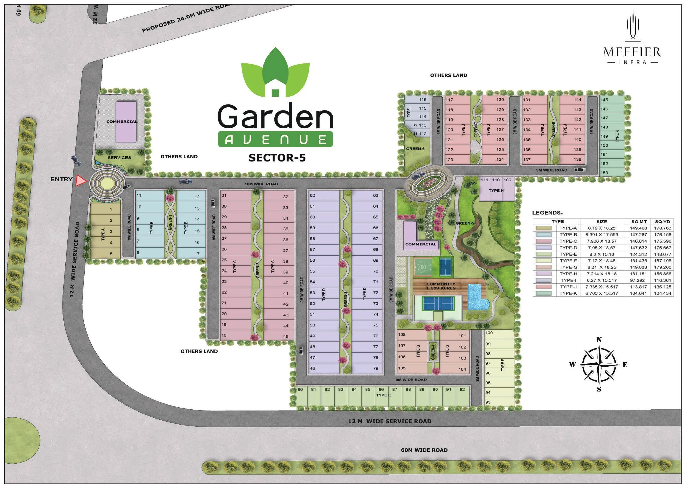 Meffier Garden Residency  Site Plan