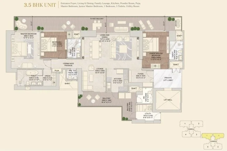 3.5 BHK Apartment